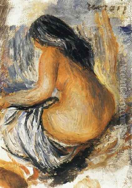 Bather From The Back Oil Painting - Pierre Auguste Renoir