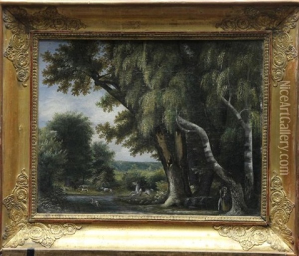 Chasse A Courre En Foret De Fontainebleau Oil Painting - Caroline Bonaparte