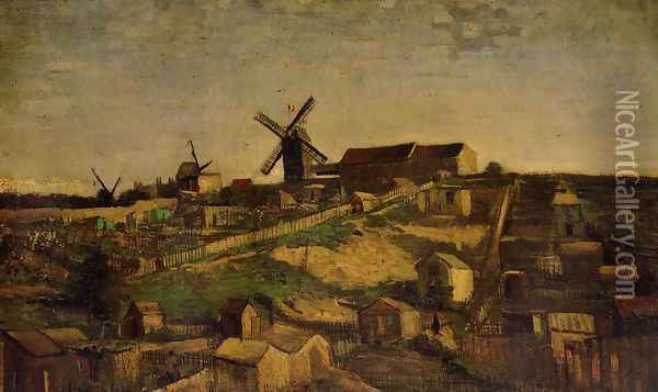 View Of Montmartre With Windmills Oil Painting - Vincent Van Gogh