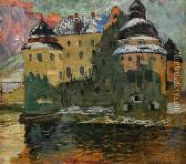 Orebro Slott En Varkvall Oil Painting - Helmer Osslund