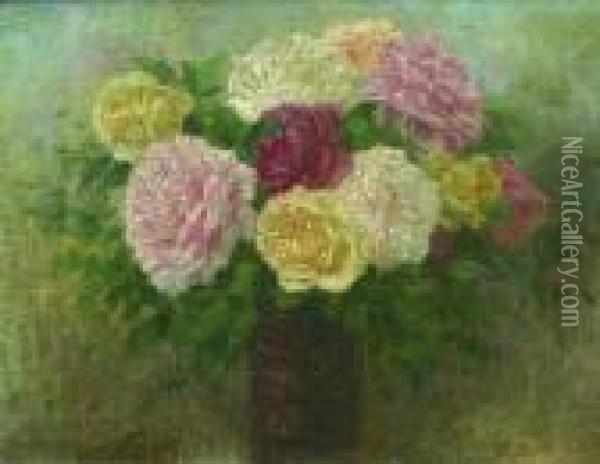 Bouquet De Fleurs. Oil Painting - Carlo Brancaccio
