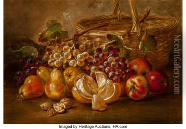 Still Life With Fruit Oil Painting - August Laux