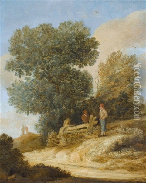 Dunenlandschaft Mit Bauersleuten Oil Painting - Pieter De Molijn