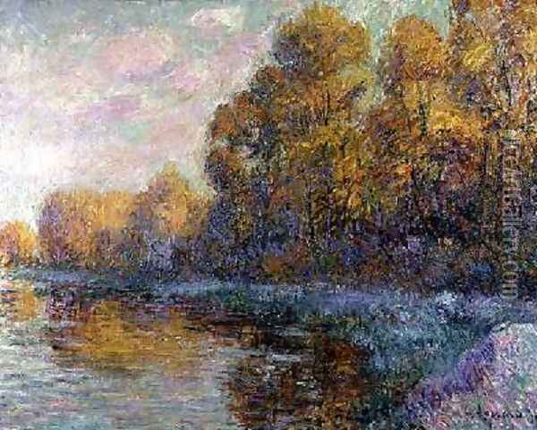 A River in Autumn 1909 Oil Painting - Gustave Loiseau