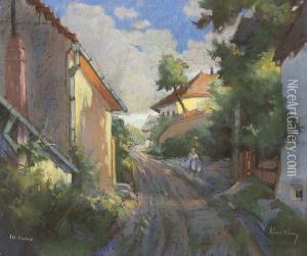 Szentendrei Utca Oil Painting - Geza Ronai