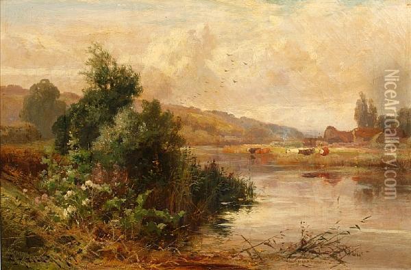 Near Sonning On Thames Oil Painting - John Horace Hooper