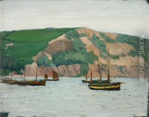 Cliffs Over Dover Oil Painting - Henry Bayley Snell