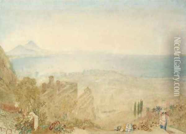 View of Naples with Vesuvius in the distance, morning Oil Painting - Joseph Mallord William Turner