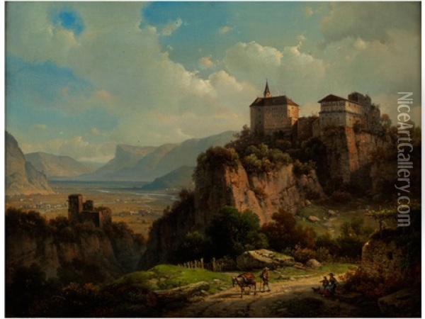 Schloss Tirol Oil Painting - Wilhelm Scheuchzer