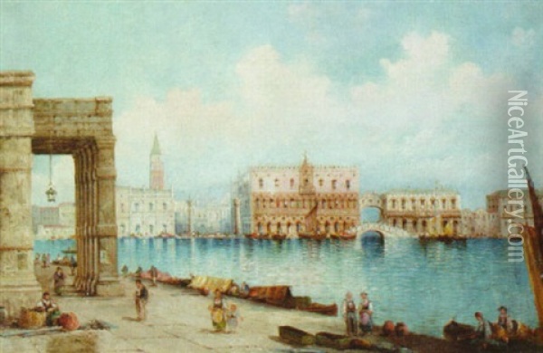 View Of The Grand Canal, Venice Oil Painting - William Meadows