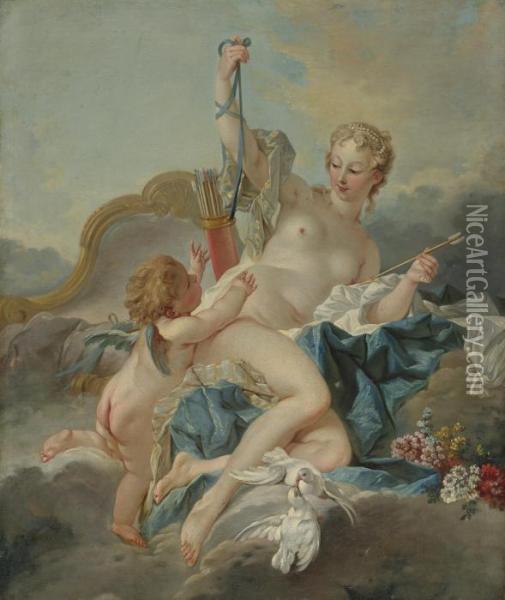 Venus Disarming Cupid Oil Painting - Francois Boucher