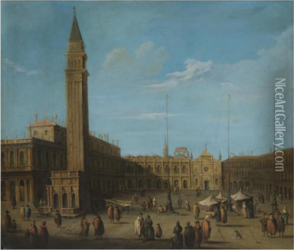 Venice, A View Of Piazza Di San Marco Oil Painting - Francesco Guardi