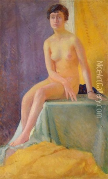 Nu Feminin, Roma 1915 Oil Painting - Aleardo Terzi