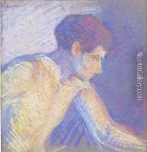 Jeune Homme Devant Le Four Oil Painting - Maximilien Luce