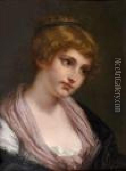 Portrait De Jeune Fille Oil Painting - Jean Baptiste Greuze