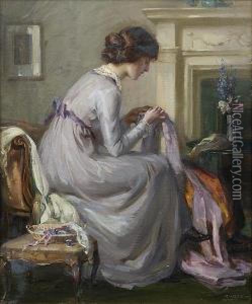 The Silken Gown Oil Painting - Robert Hope
