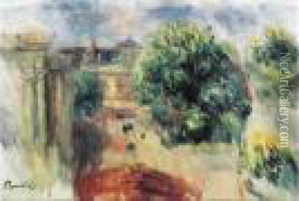 Paysage De Nimes Avec Colonnes Oil Painting - Pierre Auguste Renoir