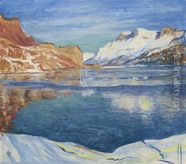 Lago Che Gela Oil Painting - Giovanni Giacometti