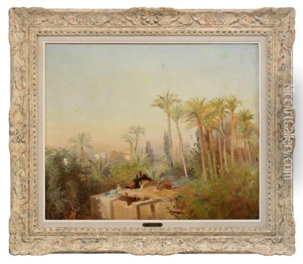 An Oasis In Egypt Oil Painting - Konstantin Egorovich Egorovich Makovsky