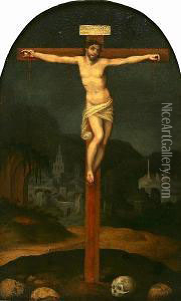 Crucifixion Oil Painting - Gillis Mostaert