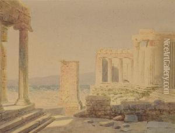 Signed In Greek (lower Left) Oil Painting - Emilios Prosalentis