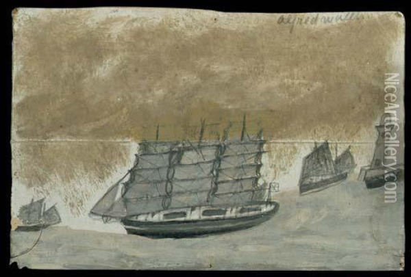 Full-rigged Ship Oil Painting - Alfred Wallis