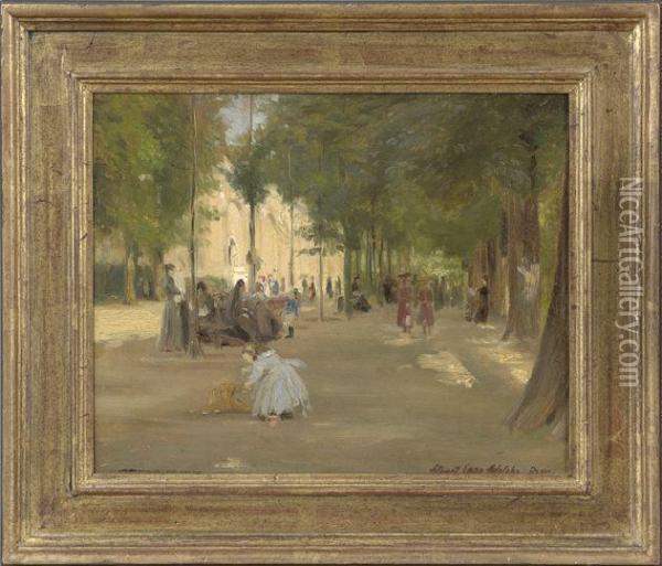Luxembourg Gardens Oil Painting - Albert Jean Adolphe