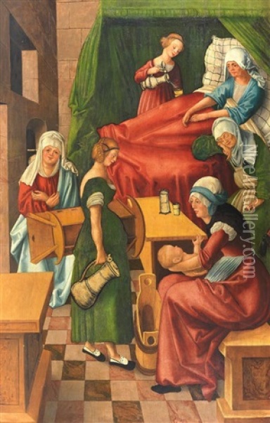 Die Geburt Mariens (after Baldassare Peruzzi) Oil Painting - Wolf Traut