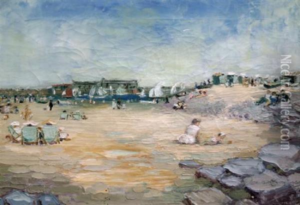 Beach Scene Oil Painting - James Russell Ryott