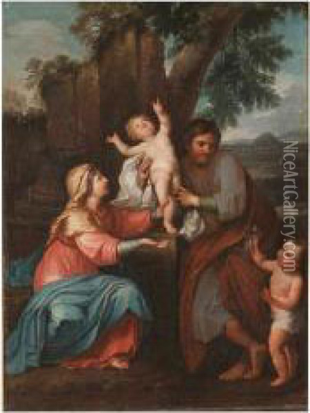 Sacrafamiglia Con S.giovannino Oil Painting - Francesco Mancini