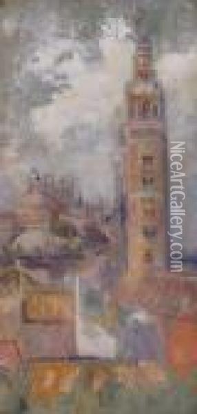 Campanile- Santa Maria Della Salute, Venice Oil Painting - Walter Richard Sickert