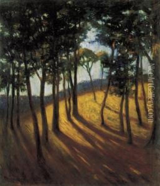 Grove In A Sunny Afternoon Oil Painting - Josef Karoly Kernstok