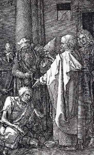 St Peter And St John Healing The Cripple Oil Painting - Albrecht Durer