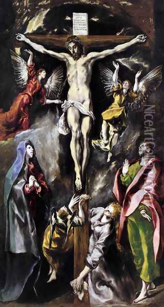 The Crucifixion 1596-1600 Oil Painting - El Greco (Domenikos Theotokopoulos)