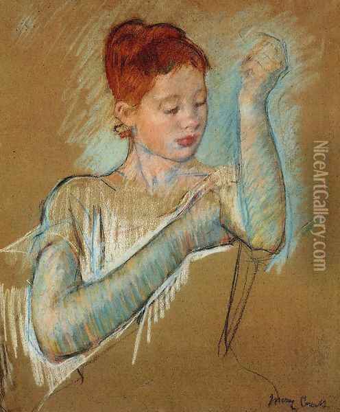 The Long Gloves Oil Painting - Mary Cassatt