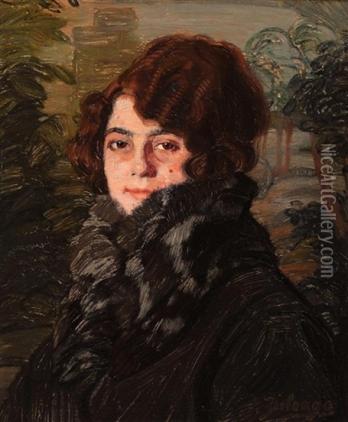 Retrato De Madame Penaud Oil Painting - Ignacio Zuloaga Y Zabaleta