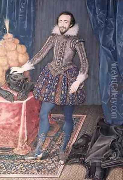 Portrait of Richard Sackville 3rd Earl of Dorset Oil Painting - Isaac Oliver