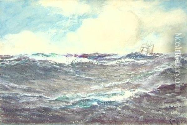 Hull Down Oil Painting - Charles Napier Hemy