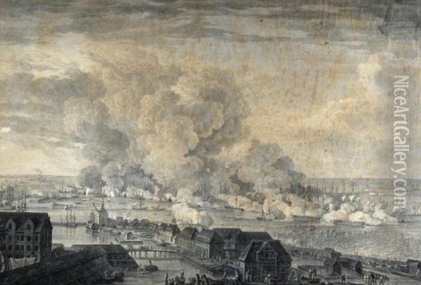 The Battle Of Copenhagen Oil Painting - Johan Frederik Clemens
