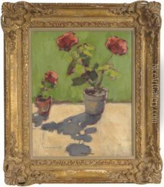 Flowering Geraniums Oil Painting - Edward Molyneux