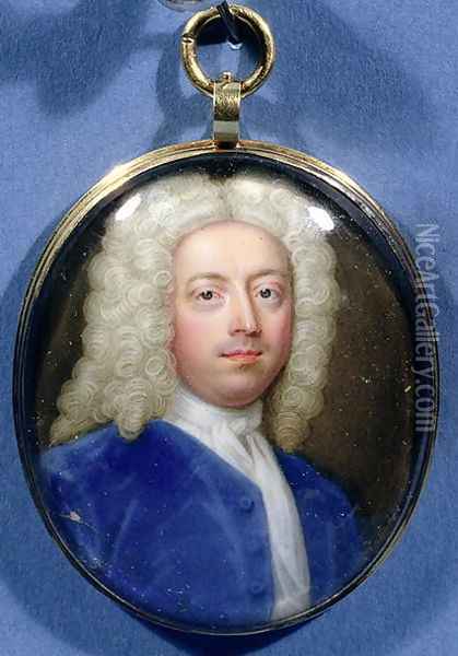 Miniature of Joseph Addison (1672-1719) Oil Painting - Christian Friedrich Zincke