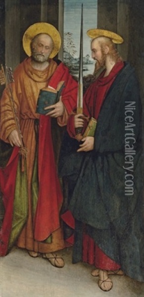 Saint Peter And Paul Oil Painting - Defendente Ferrari