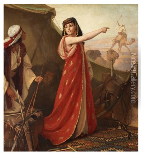 Kvinna I Beduinlagret Oil Painting - Wilhelm (Karl) Gentz