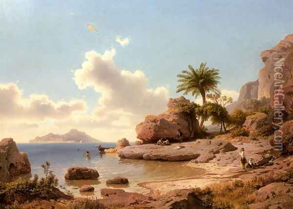 Ansicht Von Capri (Capri) Oil Painting - Albert Flamm