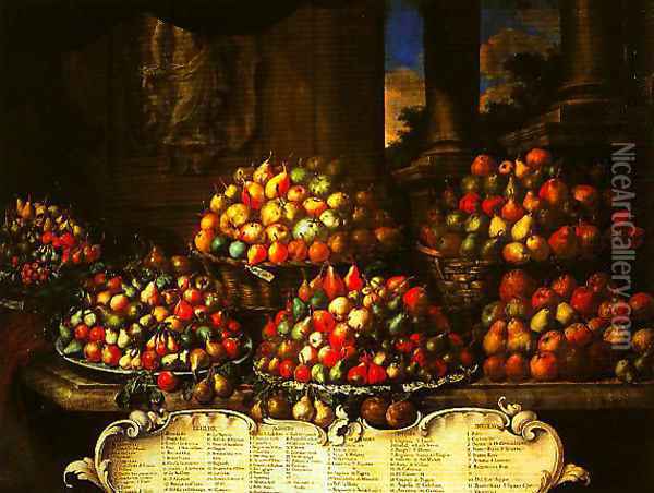 Pears Oil Painting - Bartolommeo Bimbi