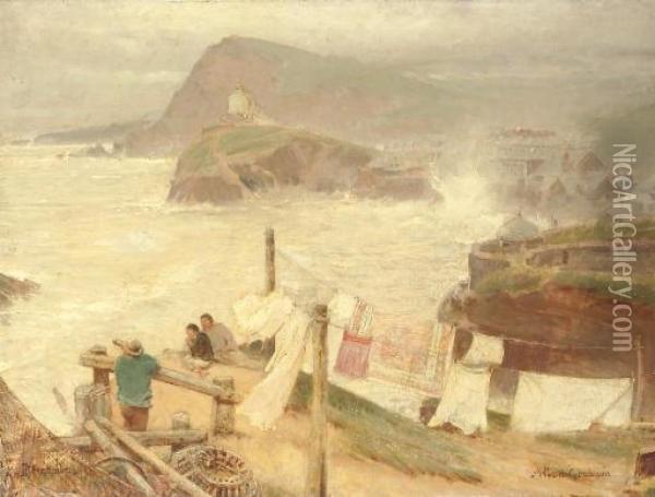 Ilfracombe From Compass Hill Oil Painting - Albert Goodwin
