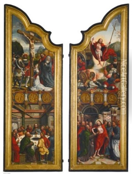 A Pair Of Altar Wings With Scenes From The Life Of Christ Oil Painting - Bernaert (Barend) van Orley