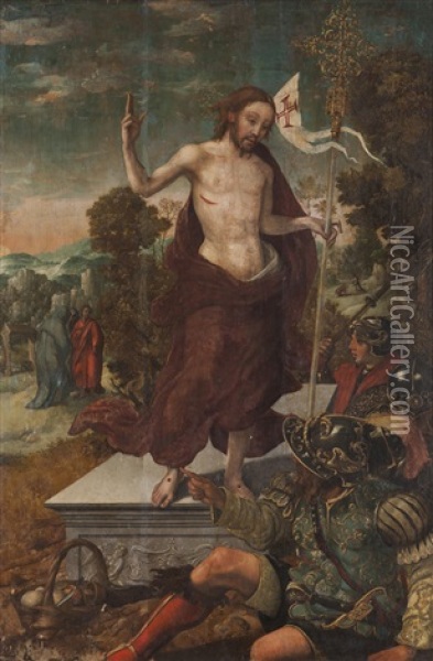 Resurrection Oil Painting - Diogo De Contreiras