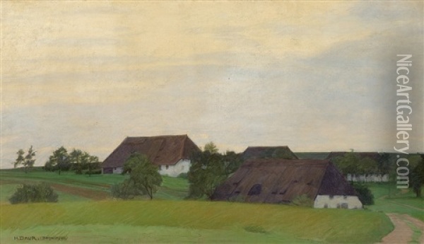 Schwarzwaldhauser In Bergalingen Oil Painting - Hermann Daur