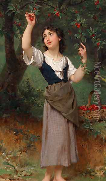 The Cherry Tree Oil Painting - Emile Munier